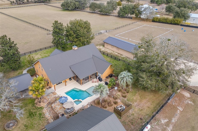 bird's eye view with a rural view