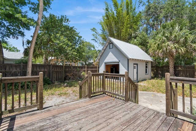 620 NE 6th Ave, Gainesville, FL 32601 - deck featuring an outbuilding and a fenced backyard
