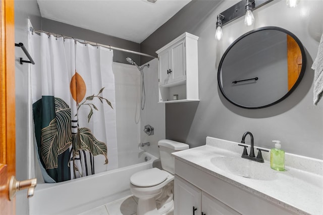 2822 SW 14th Dr Unit 307, Gainesville, FL 32608 - bathroom featuring shower / bathtub combination with curtain, vanity, and tile patterned floors
