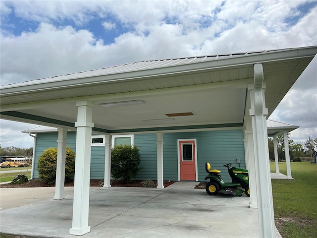 view of patio with a carport
