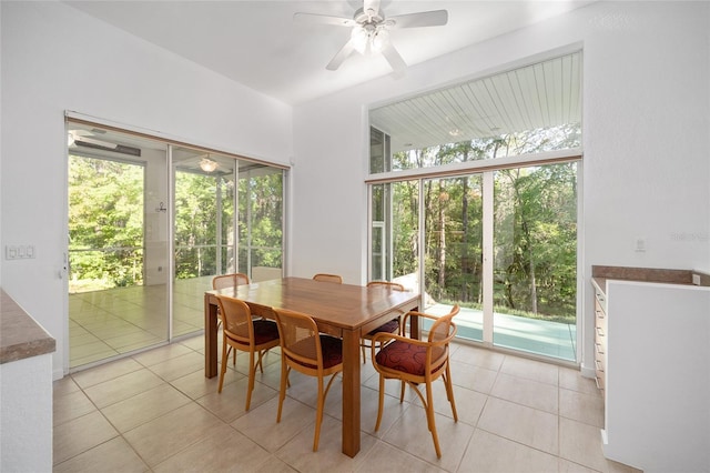 3200 NW 21st Ave, Gainesville, FL 32605 - dining area with light tile patterned floors, plenty of natural light, and a ceiling fan