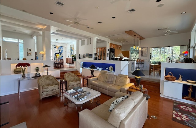 3200 NW 21st Ave, Gainesville, FL 32605 - living room featuring ceiling fan and wood-type flooring
