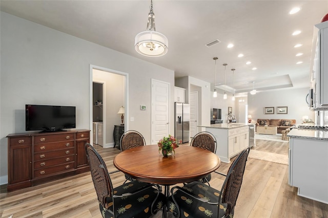 1272 NW 132nd Blvd, Newberry, FL 32669 - dining room with light wood-style flooring, recessed lighting, and a ceiling fan