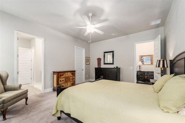 1272 NW 132nd Blvd, Newberry, FL 32669 - bedroom with light carpet, a ceiling fan, and baseboards