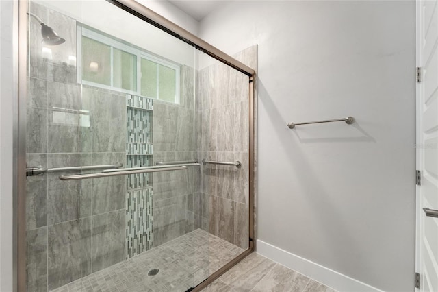1272 NW 132nd Blvd, Newberry, FL 32669 - full bathroom with a shower stall and baseboards