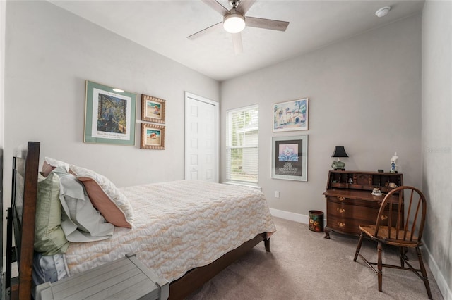 1272 NW 132nd Blvd, Newberry, FL 32669 - carpeted bedroom featuring baseboards, a closet, and ceiling fan