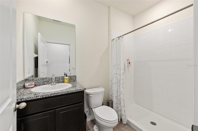 1487 NW 136th Blvd, Newberry, FL 32669 - full bathroom featuring a shower stall, tile patterned floors, toilet, and vanity