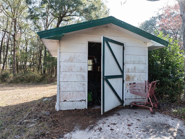 view of shed