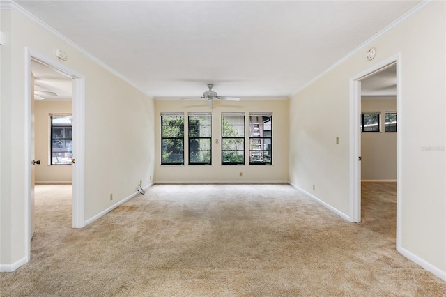 4038 NW 86th Blvd, Gainesville, FL 32653 - unfurnished room featuring carpet, a ceiling fan, crown molding, and a smoke detector