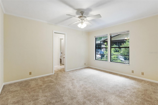 4038 NW 86th Blvd, Gainesville, FL 32653 - unfurnished room with light colored carpet, crown molding, and ceiling fan