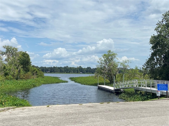 exterior space featuring a water view