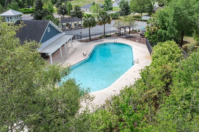 community pool with fence