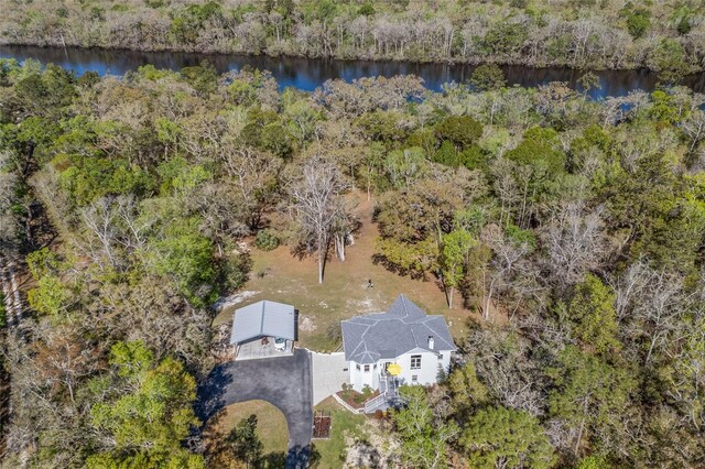4250 NW 81st Ln, Bell, FL 32619 - bird's eye view with a view of trees and a water view