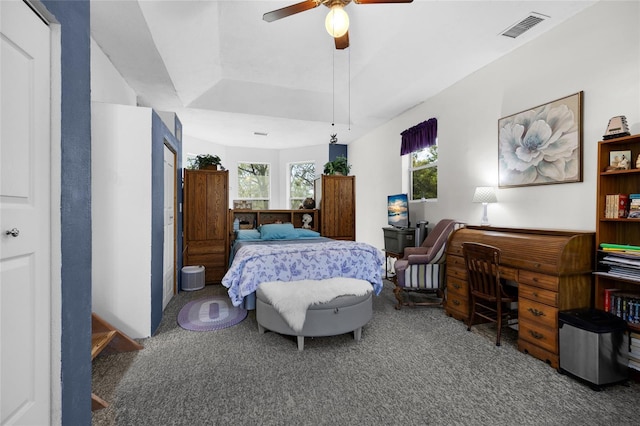 4250 NW 81st Ln, Bell, FL 32619 - carpeted bedroom featuring ceiling fan and visible vents