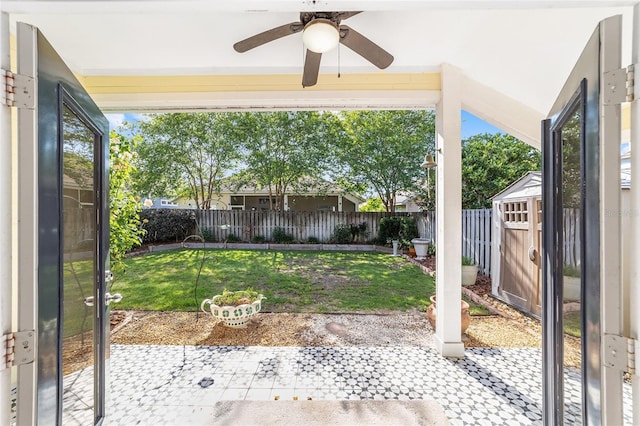 11764 NW 60th Dr, Alachua, FL 32615 - view of yard with a patio area and ceiling fan