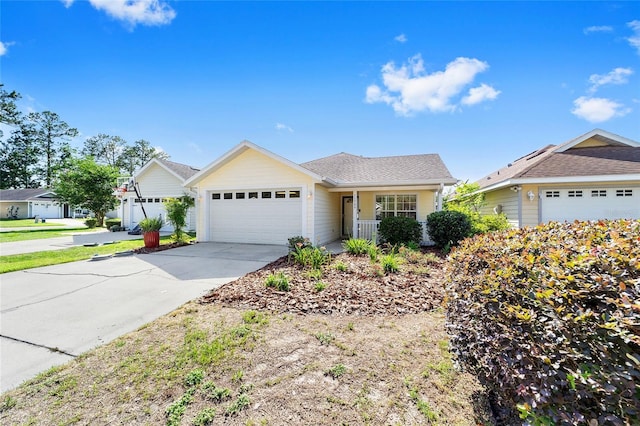 11764 NW 60th Dr, Alachua, FL 32615 - ranch-style home featuring an attached garage, concrete driveway, and covered porch