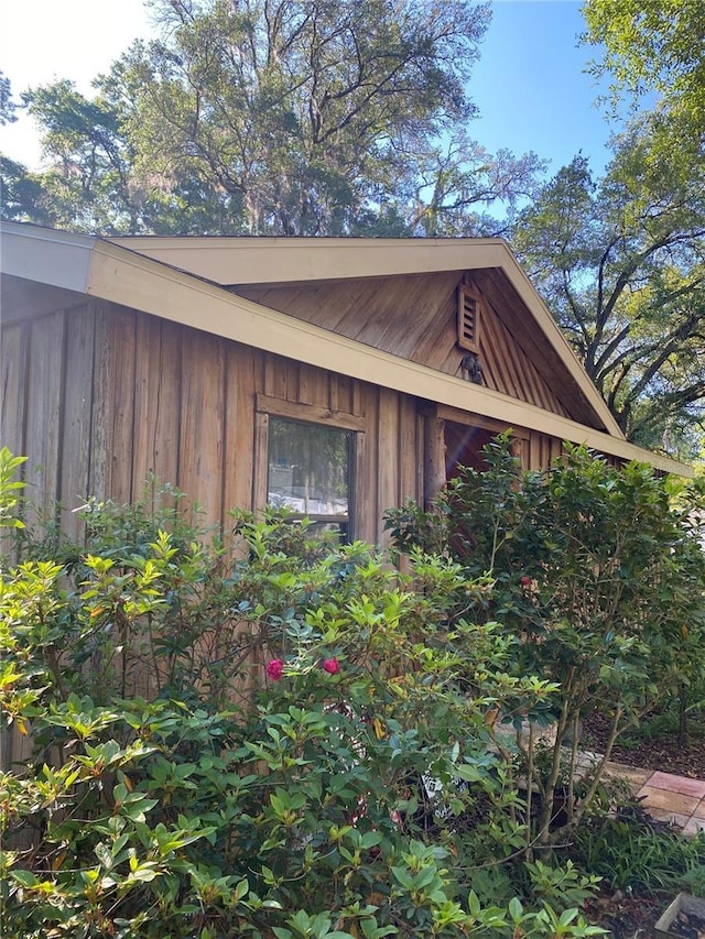 view of property exterior featuring board and batten siding