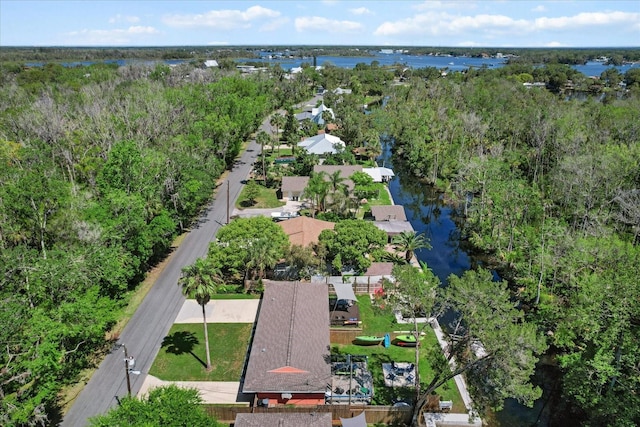 841 N Palm Springs Ter, Crystal River, FL 34429 - birds eye view of property with a water view and a forest view
