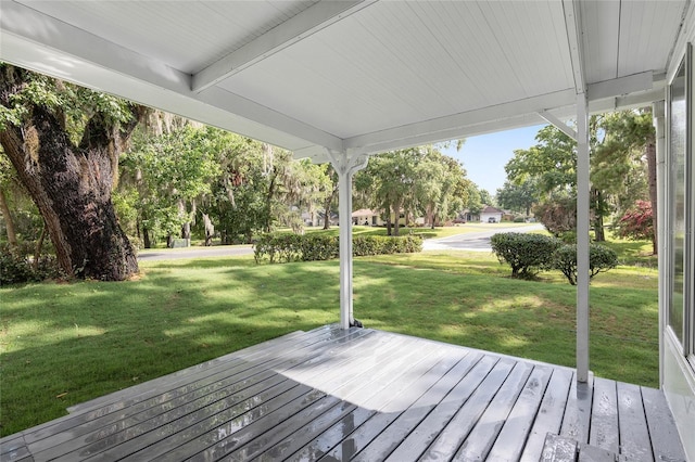 6840 NW 111th Ln, Alachua, FL 32615 - wooden deck with a lawn