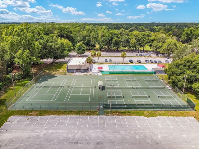 6840 NW 111th Ln, Alachua, FL 32615 - birds eye view of property featuring a forest view