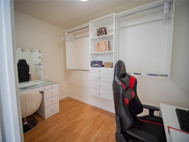 office area featuring light wood-style floors