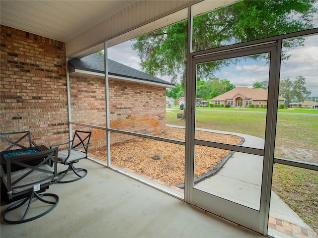 view of unfurnished sunroom