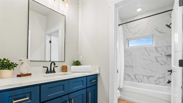 10055 Fox Hollow Dr, Hampton, FL 32044 - bathroom featuring toilet, shower / tub combo, and vanity