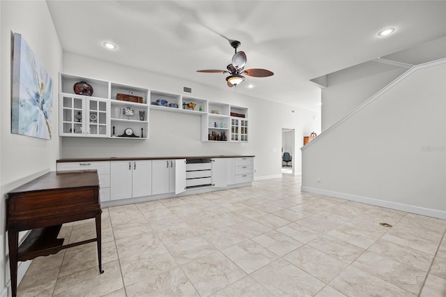 6382 SW 48th Dr, Gainesville, FL 32608 - bar with a ceiling fan and recessed lighting