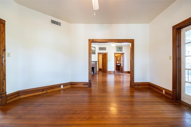 562 NE 2nd Ave, Gainesville, FL 32601 - unfurnished room with ceiling fan and wood finished floors