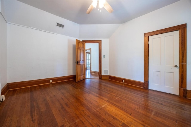 562 NE 2nd Ave, Gainesville, FL 32601 - spare room with wood finished floors, a ceiling fan, and lofted ceiling