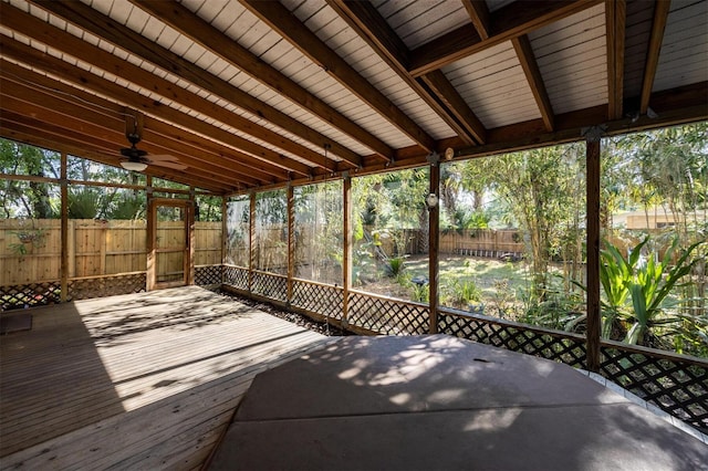 562 NE 2nd Ave, Gainesville, FL 32601 - deck featuring a fenced backyard and ceiling fan