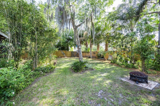 562 NE 2nd Ave, Gainesville, FL 32601 - fenced backyard with a fire pit