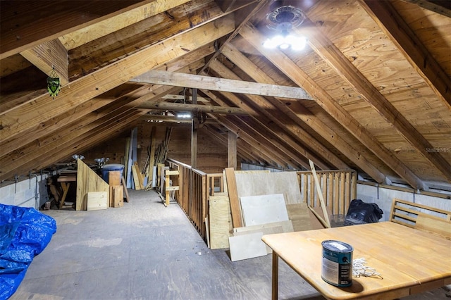 562 NE 2nd Ave, Gainesville, FL 32601 - unfinished attic featuring an upstairs landing