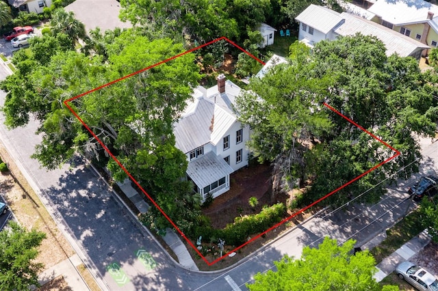 562 NE 2nd Ave, Gainesville, FL 32601 - aerial view of property's location with property parcel outlined