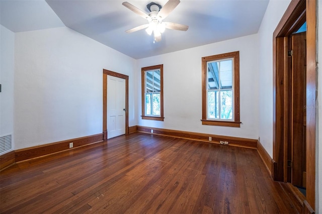 562 NE 2nd Ave, Gainesville, FL 32601 - empty room featuring dark wood-type flooring and ceiling fan