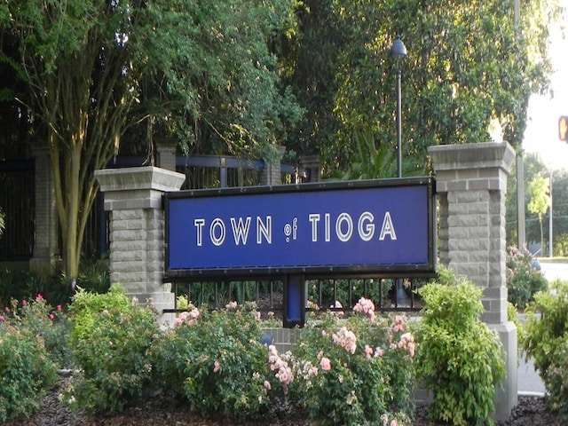 view of community sign