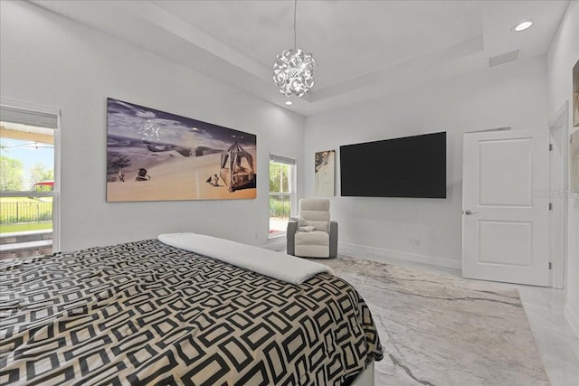 9835 SW 80th Pl, Hampton, FL 32044 - bedroom featuring recessed lighting and an inviting chandelier