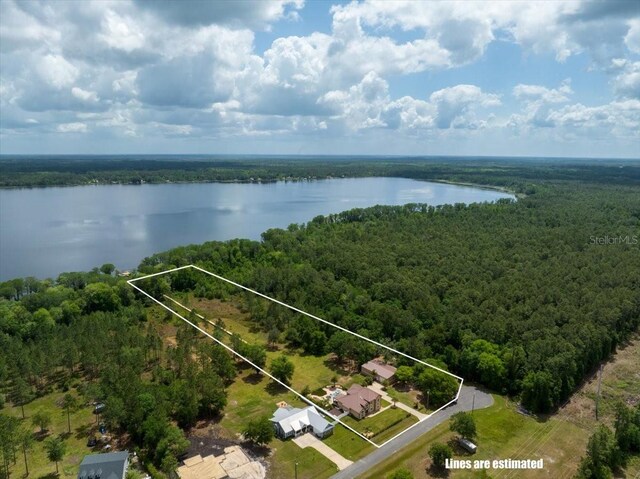 9835 SW 80th Pl, Hampton, FL 32044 - bird's eye view with a water view and a forest view