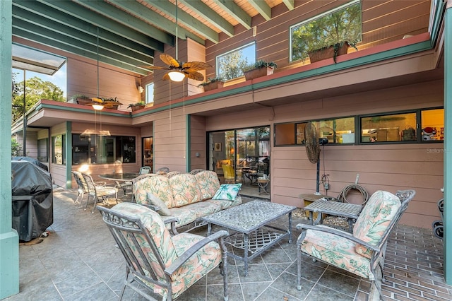 4714 NW 19th Pl, Gainesville, FL 32605 - view of patio / terrace with ceiling fan and area for grilling