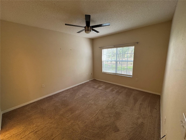 10000 SW 52nd Ave Unit 76, Gainesville, FL 32608 - empty room featuring carpet, a textured ceiling, baseboards, and ceiling fan