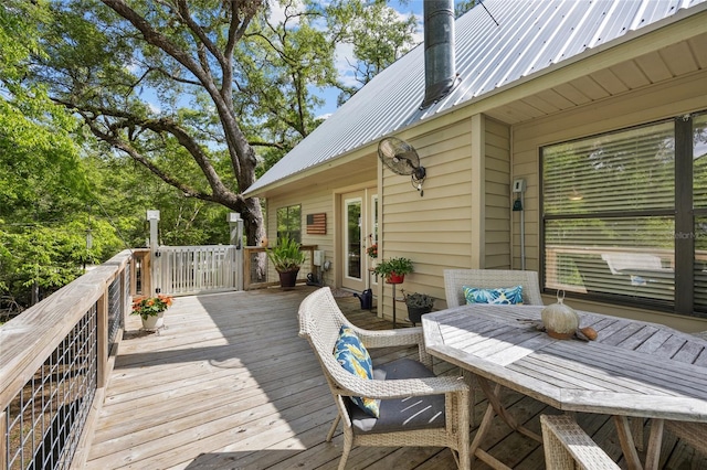 deck featuring outdoor dining space