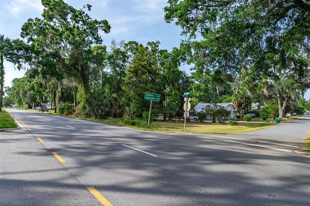 view of street with traffic signs