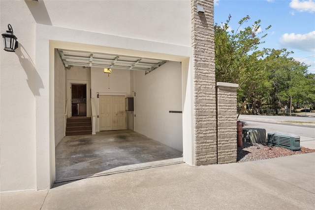 view of garage