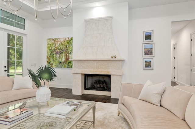 14819 NW 21st Ave, Newberry, FL 32669 - living area with a fireplace and wood finished floors