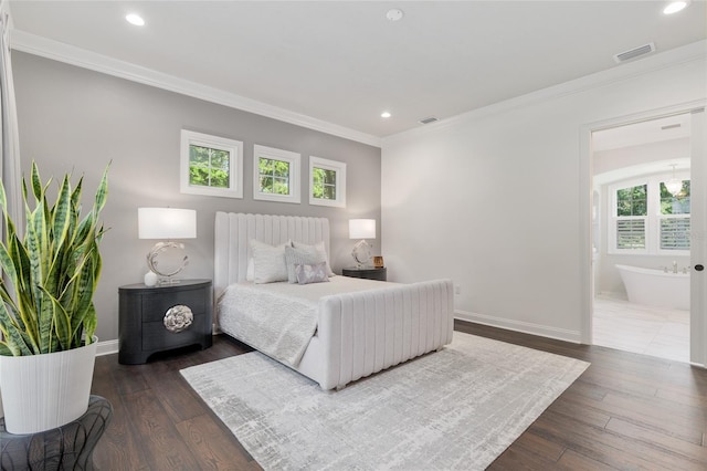 14819 NW 21st Ave, Newberry, FL 32669 - bedroom featuring baseboards, crown molding, multiple windows, and visible vents
