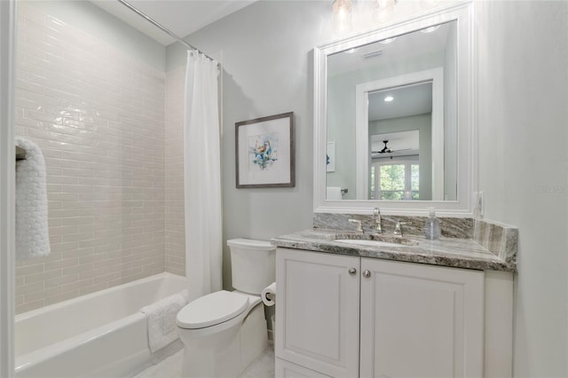 14819 NW 21st Ave, Newberry, FL 32669 - full bathroom with shower / tub combo with curtain, vanity, and toilet