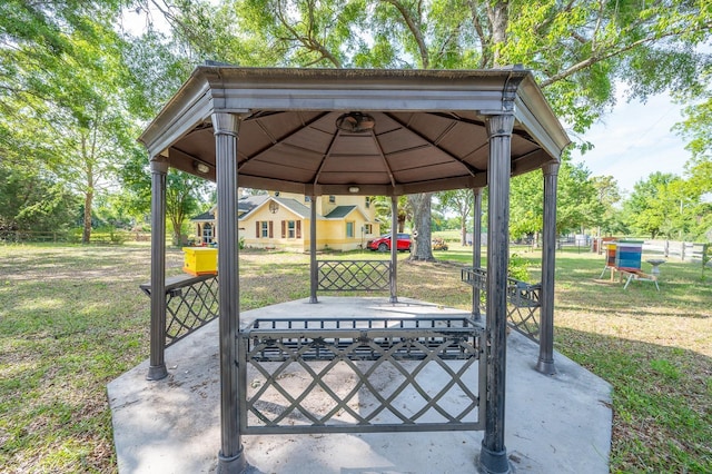 view of patio with a gazebo