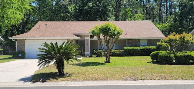 3653 NW 67th Ave, Gainesville, FL 32653 - ranch-style home featuring a garage, brick siding, a front yard, and concrete driveway