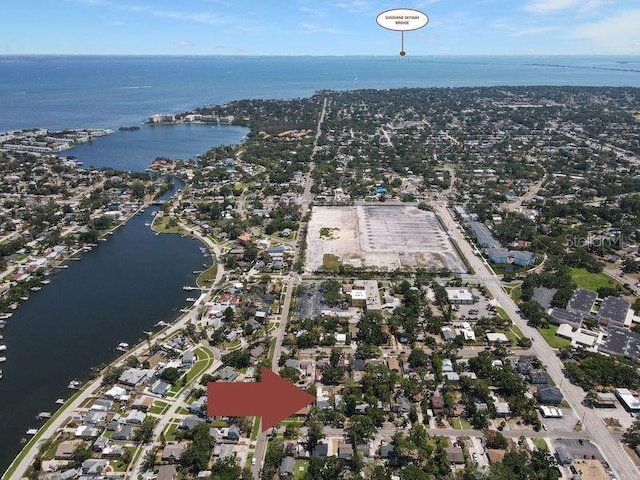 418 40th Ave S, Saint Petersburg, FL 33705 - aerial overview of property's location with a nearby body of water
