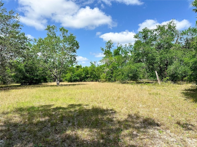 view of landscape featuring a wooded view
